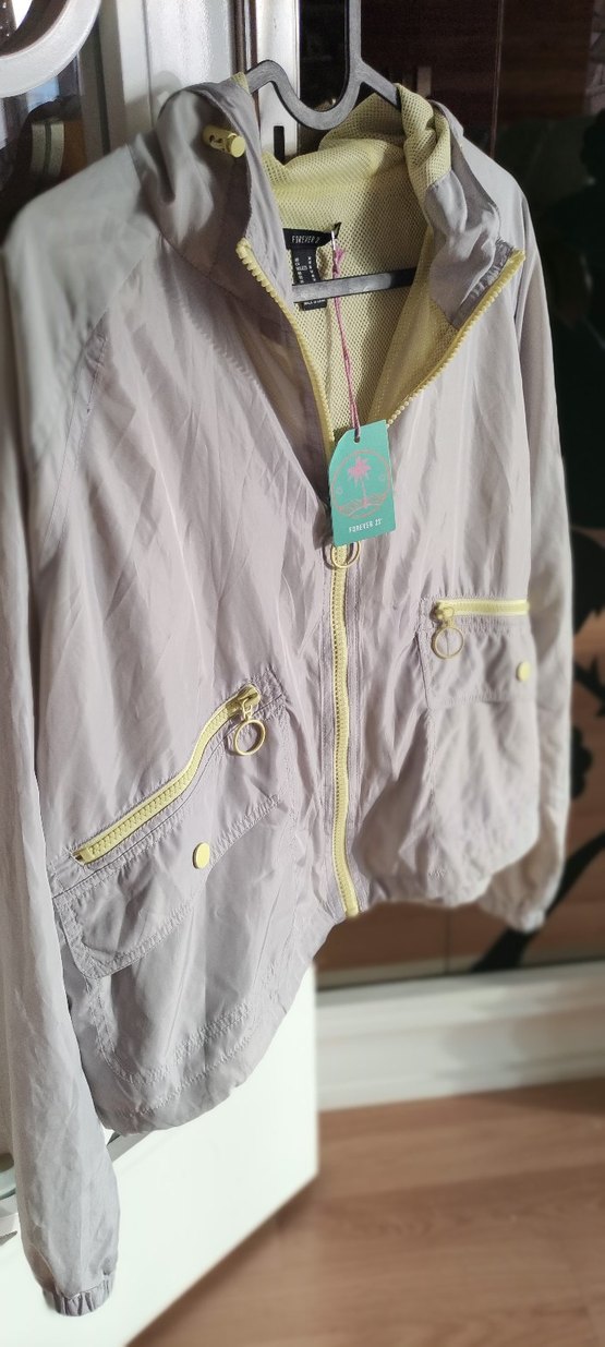 Bej Kadın Midi Ceket Fermuarlı Cepli - Görsel 4