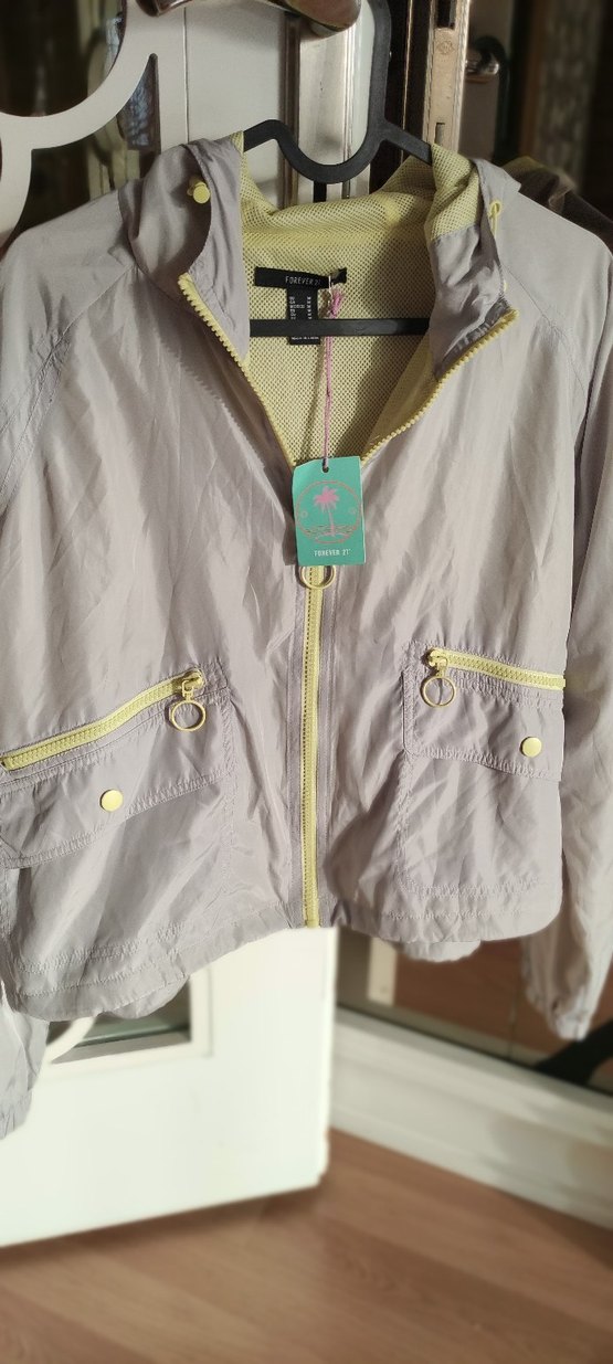 Bej Kadın Midi Ceket Fermuarlı Cepli - Görsel 2