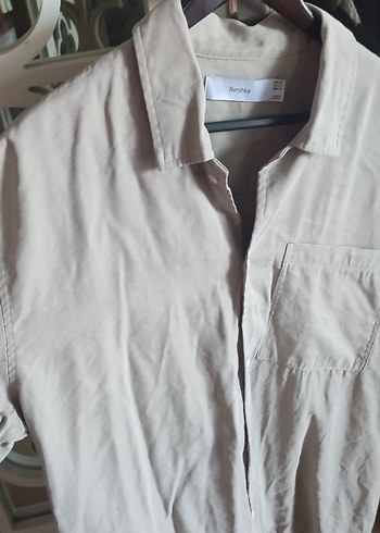 Bershka Bej Minimalist Gomlek