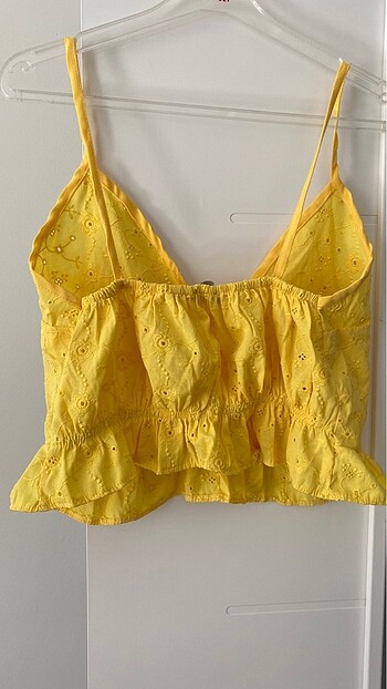 40 Beden sarı Renk sarı fırfırlı crop