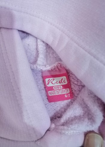 Kız Çocuk Kapüşonlu Pembe Baskılı Sweatshirt - Görsel 2