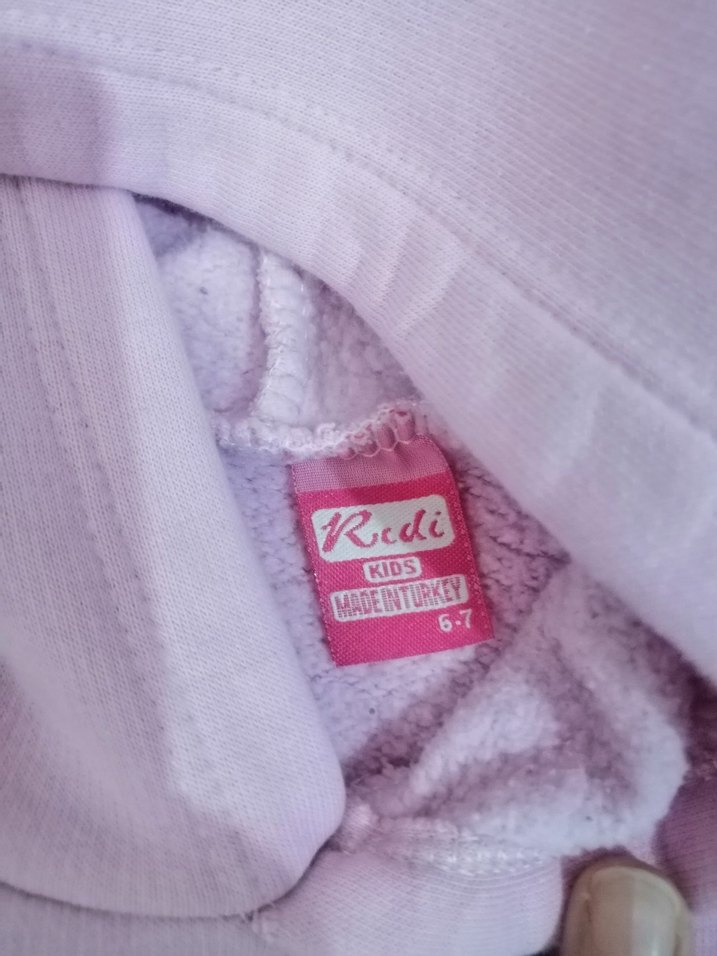 Kız Çocuk Kapüşonlu Pembe Baskılı Sweatshirt - Görsel 2