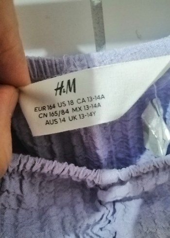 Uzun Kollu Mor Midi Keten Elbise - Görsel 2