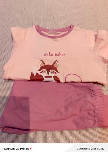 Kız Çocuk Pembe Pamuklu Uzun Kollu Pijama Takımı - Görsel 2