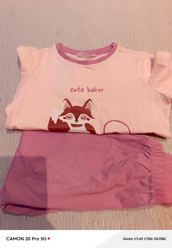 Kız Çocuk Pembe Pamuklu Uzun Kollu Pijama Takımı - Görsel 2