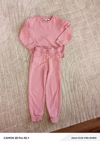 Kızlar İçin Pembe Rahat Sweatshirt ve Eşofman - Görsel 3