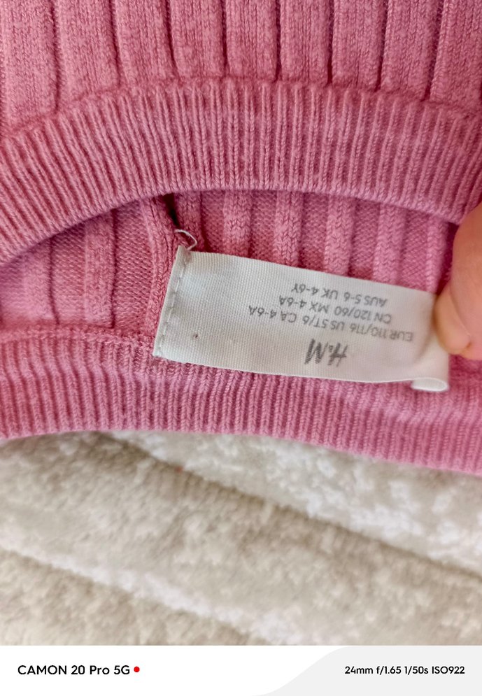 Pembe Uzun Kollu kız çocukTriko Kazak - Görsel 3