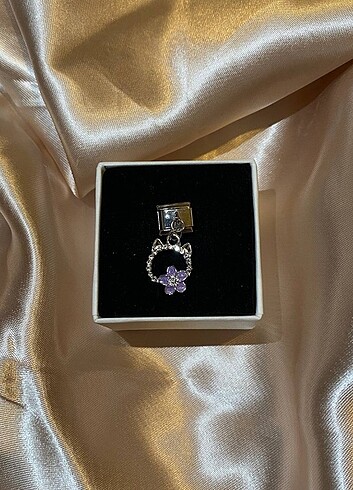 Diğer Çiçekli kedi italyan charm Sallantılı çelik nomination uyumlu ch
