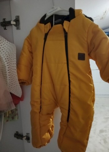 Sarı Fermuarlı Bebek astronot mont - Görsel 2