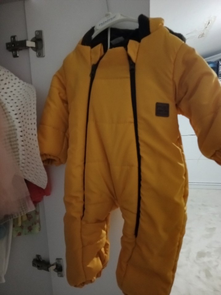 Sarı Fermuarlı Bebek astronot mont - Görsel 2