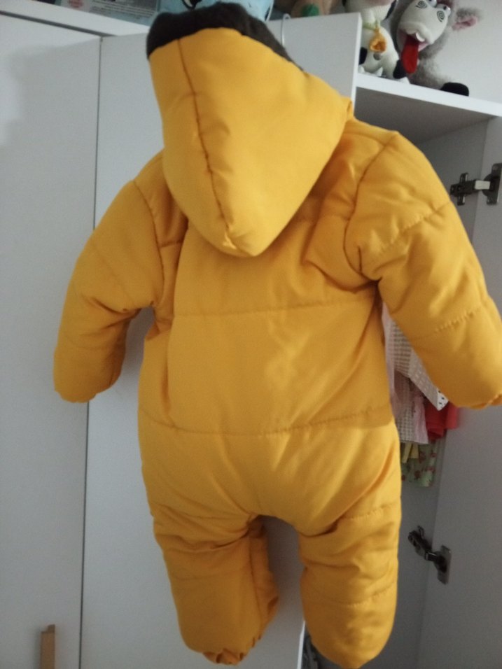 Sarı Fermuarlı Bebek astronot mont - Görsel 3