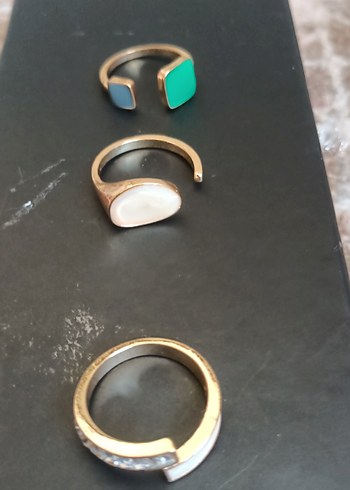 Diğer Minimalist Kadın Yüzük Seti ve küpe