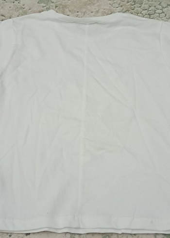 Beyaz Kısa Kollu Baskılı kız Çocuk Tişört - Görsel 2