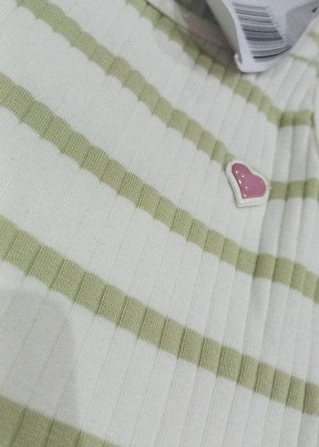 Kız Çocuk Çizgili Triko Atlet - Görsel 3