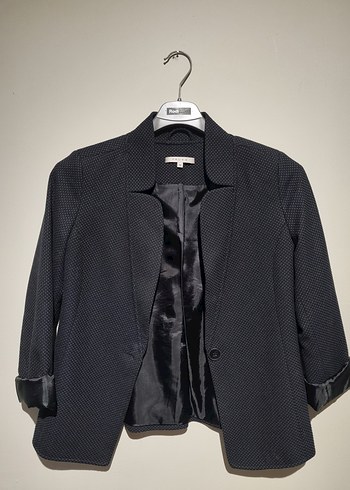 Düğmeli Siyah Kadın Blazer Ceket - Görsel 4