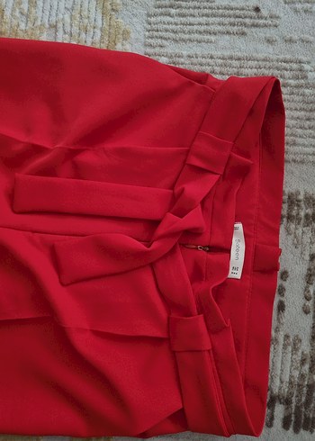 Kemer Detaylı Kırmızı Kadın Kumaş Pantolon - Görsel 2