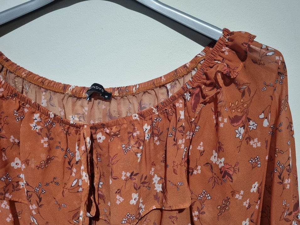 Fırfırlı Bohem Uzun Kollu Kadın Bluz - Görsel 3