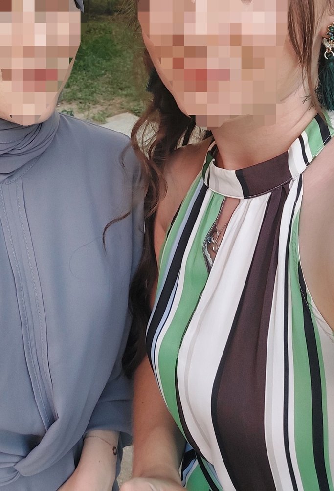 Çizgili, Askılı, Midi Boy Kadın Elbise - Görsel 3