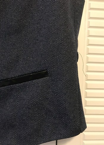 Düğmeli Gri Denim Erkek Yelek - Görsel 3