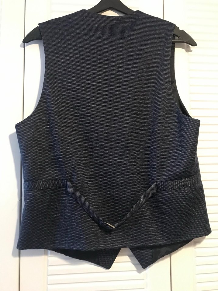 Düğmeli Gri Denim Erkek Yelek - Görsel 2