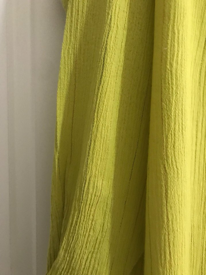 Düğmeli Sarı Keten erkek Gömlek - Görsel 4