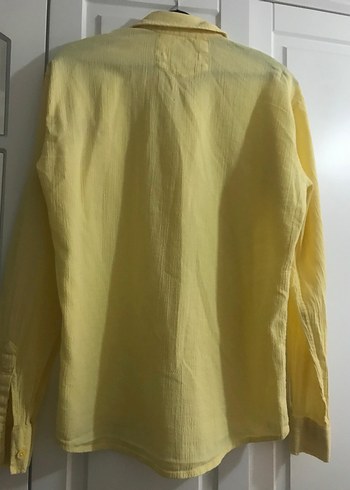 Sarı Keten Erkek Gömlek - Görsel 2