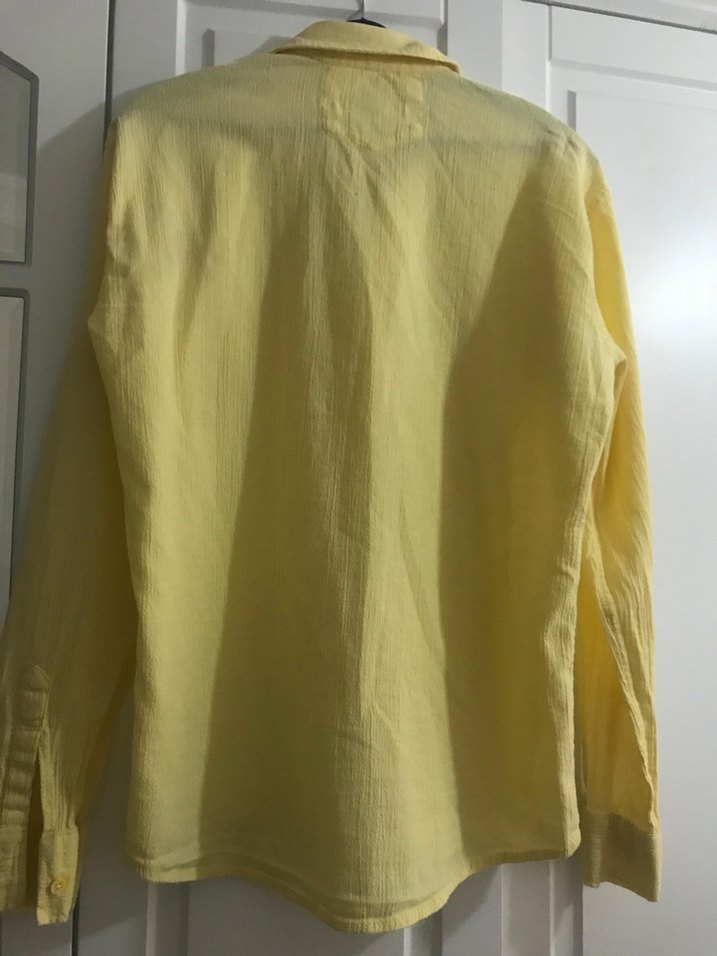 Sarı Keten Erkek Gömlek - Görsel 2