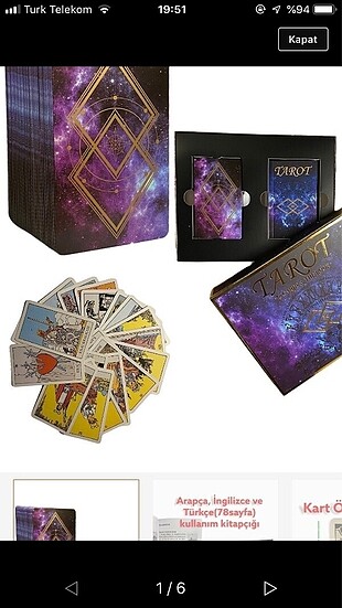  Beden Renk Starcard tarot destesi
