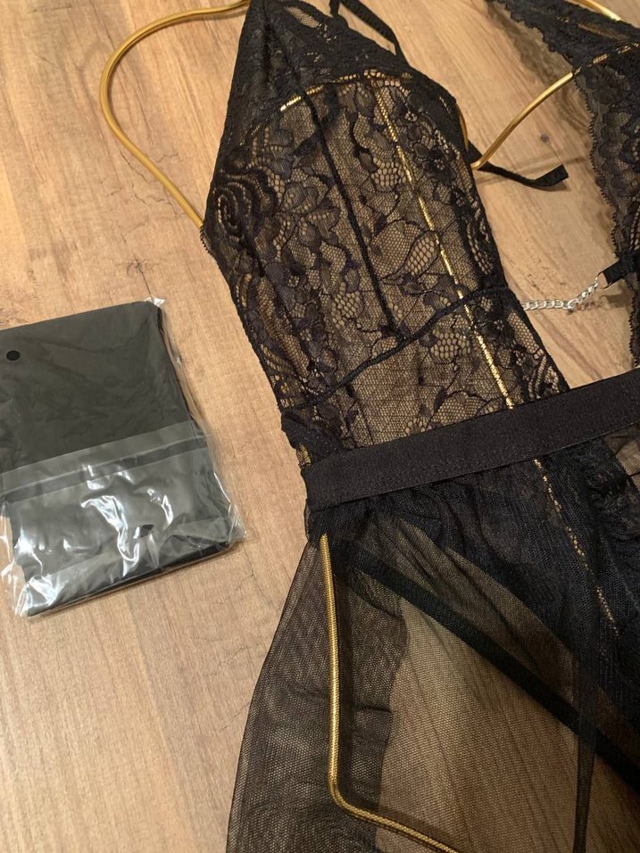 Siyah Dantel fantazi gecelik - Görsel 4