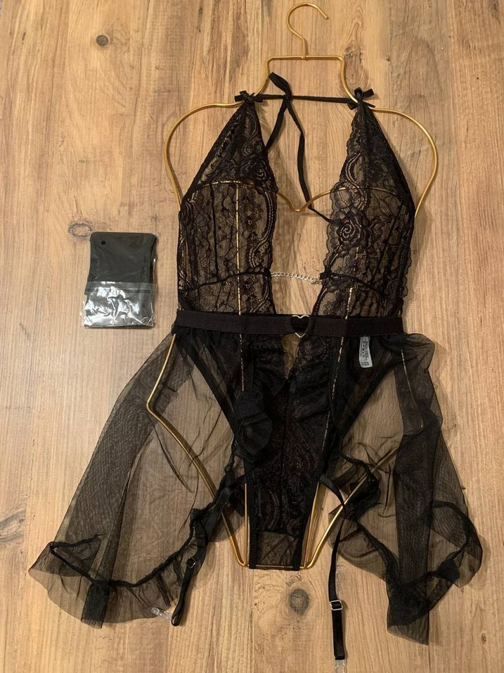 Siyah Dantel fantazi gecelik - Görsel 3