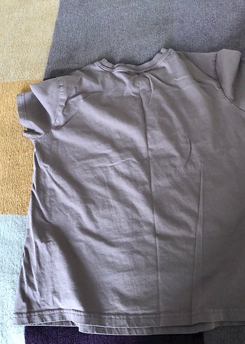 Baskılı Kahverengi Tişört - Görsel 3