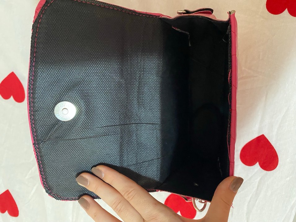 Pembe Deri Kadın Çanta Tokalı - Görsel 3