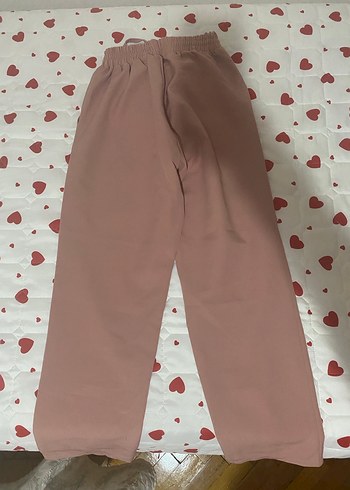 Pembe Bol Kesim Midi Kumaş Pantolon - Görsel 3