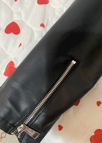 Siyah Deri Biker Ceket Kadın - Görsel 3