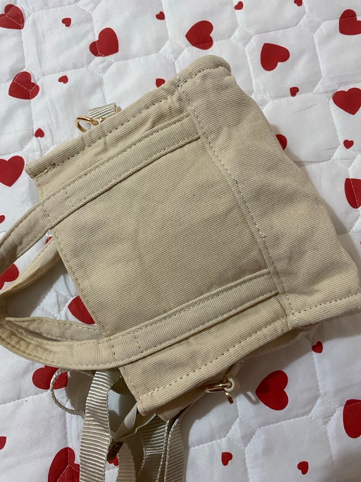 Beyaz Mini Baskılı Fermuarlı Kadın Çanta - Görsel 3