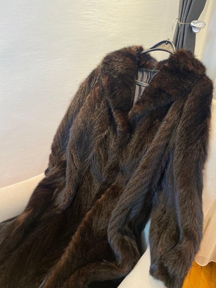 Uzun Kahverengi  Kadın Kürk Kaban ( açıklamayı okuyun ) - Görsel 2
