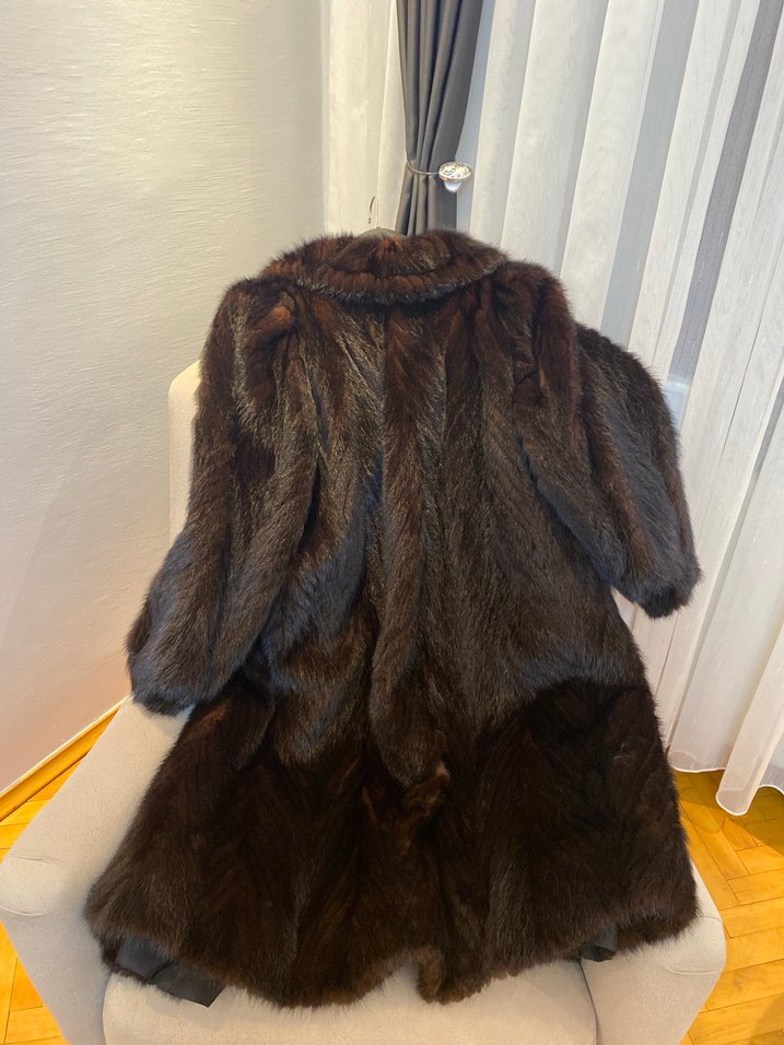 Uzun Kahverengi  Kadın Kürk Kaban ( açıklamayı okuyun ) - Görsel 5