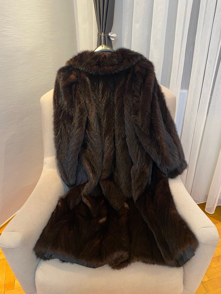Uzun Kahverengi  Kadın Kürk Kaban ( açıklamayı okuyun ) - Görsel 4