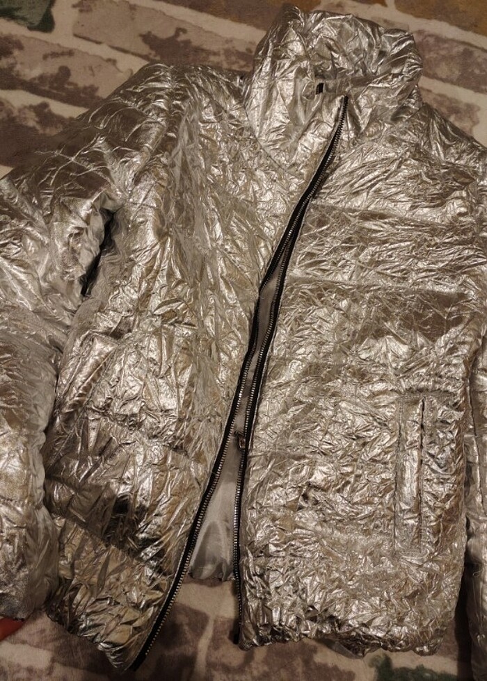 Trendyol gümüş mont - Görsel 3