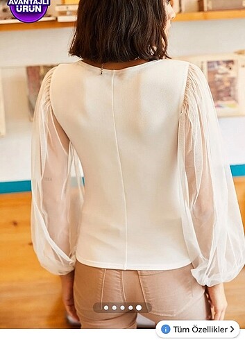 Olalook kolları tül blux - Görsel 5