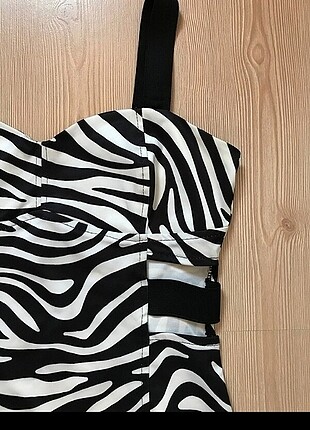 s Beden siyah Renk Zebra elbise