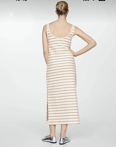 Mango Mango Cut-out çizgili elbise