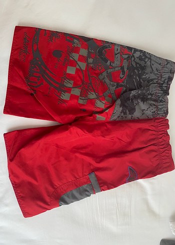 Desenli Kırmızı Erkek Mayo - Görsel 4