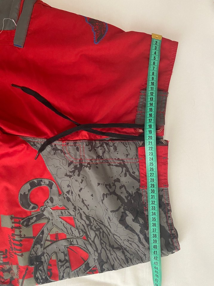 Desenli Kırmızı Erkek Mayo - Görsel 2