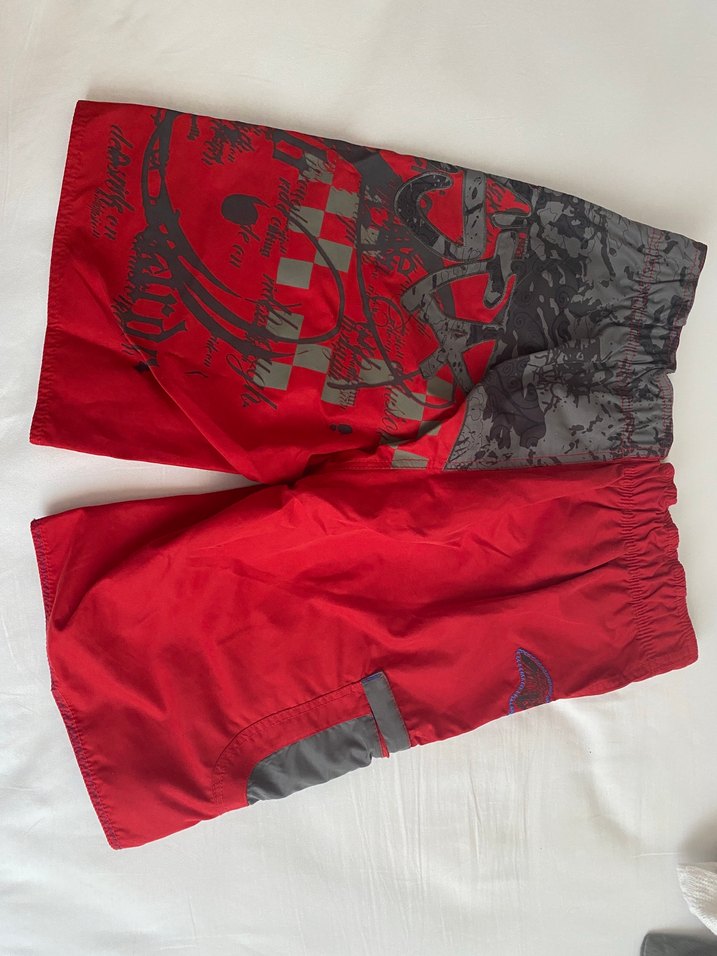 Desenli Kırmızı Erkek Mayo - Görsel 4