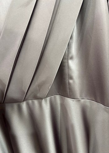 Mor Uzun Kollu Drapeli Kadın Elbise - Görsel 3