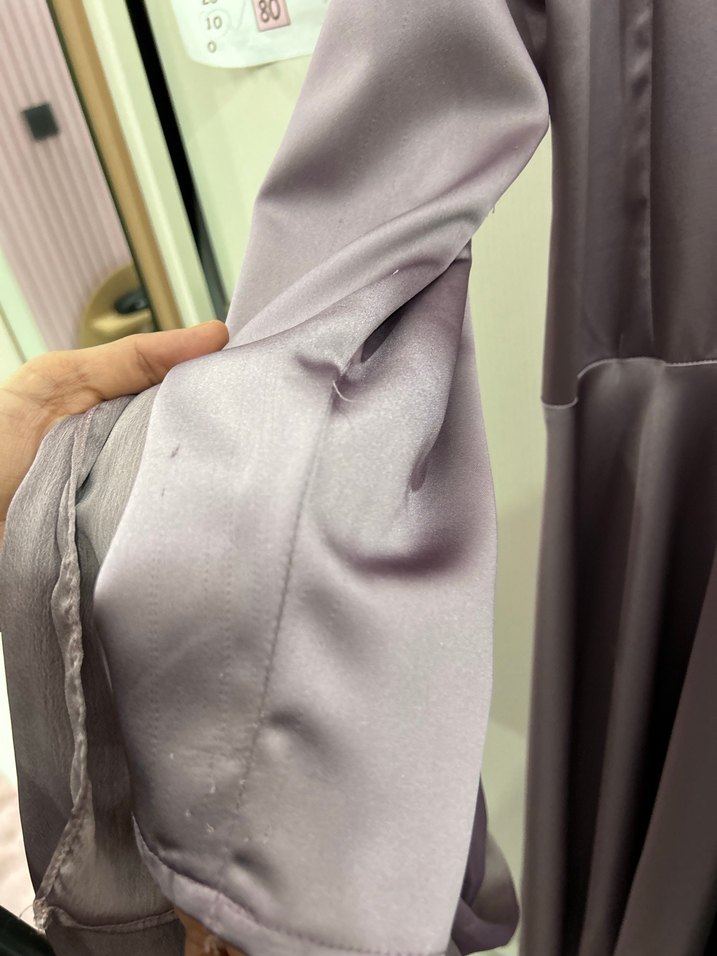 Mor Uzun Kollu Drapeli Kadın Elbise - Görsel 5