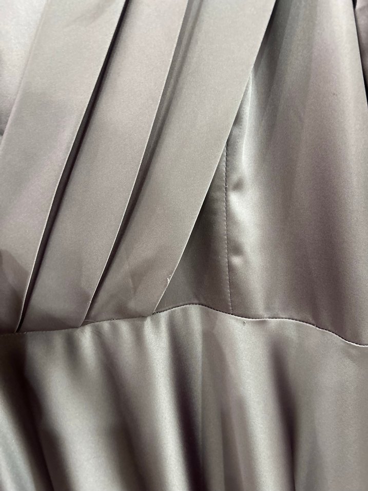 Mor Uzun Kollu Drapeli Kadın Elbise - Görsel 3