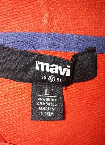 l Beden turuncu Renk Mavi sweatshirt