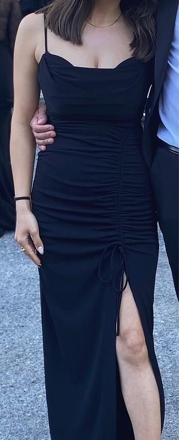 Zara Zara Drape Detaylı Midi Elbise